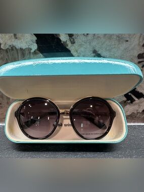Kate Spade Anna Beth Round Black Women's Sunglasses with Case